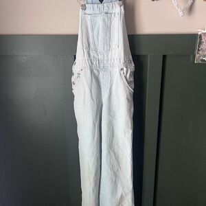 Zara Light Blue Striped overalls